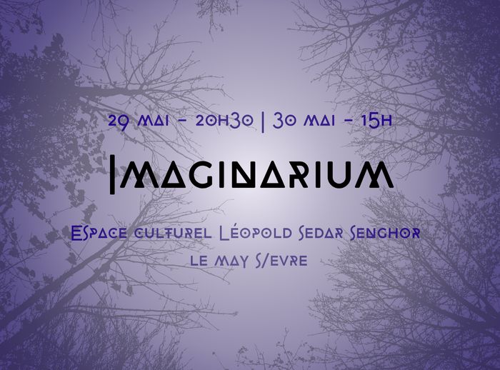 Visuel du gala 2026 : le titre Imaginarium sur un fond de branches violettes.